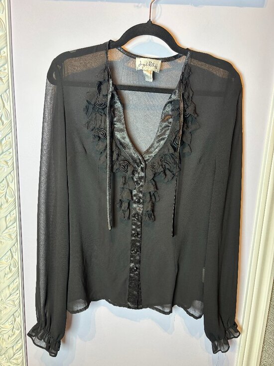 Joseph Ribkoff Tops - Joseph Ribkoff Sheer Blouse with Flowers Size 8